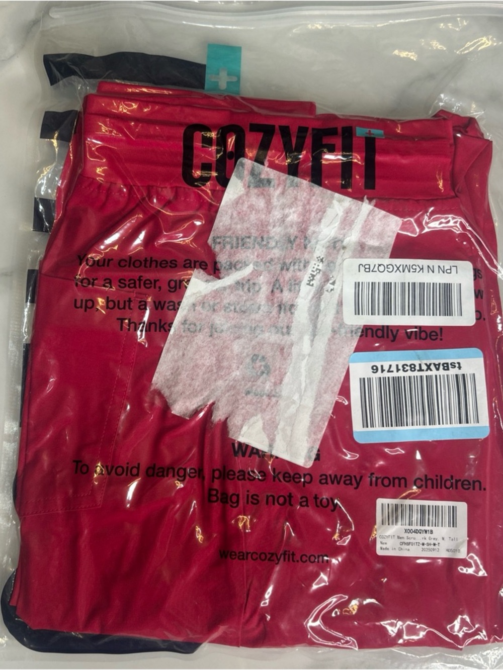 COZYFIT V-Neck Scrub Top &Jogger Pant W/8 Pockets, Anti Wrinkle, M-Tall Hot Pink - Picture 10 of 12